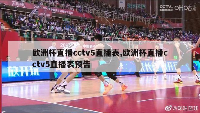 欧洲杯直播cctv5直播表,欧洲杯直播cctv5直播表预告